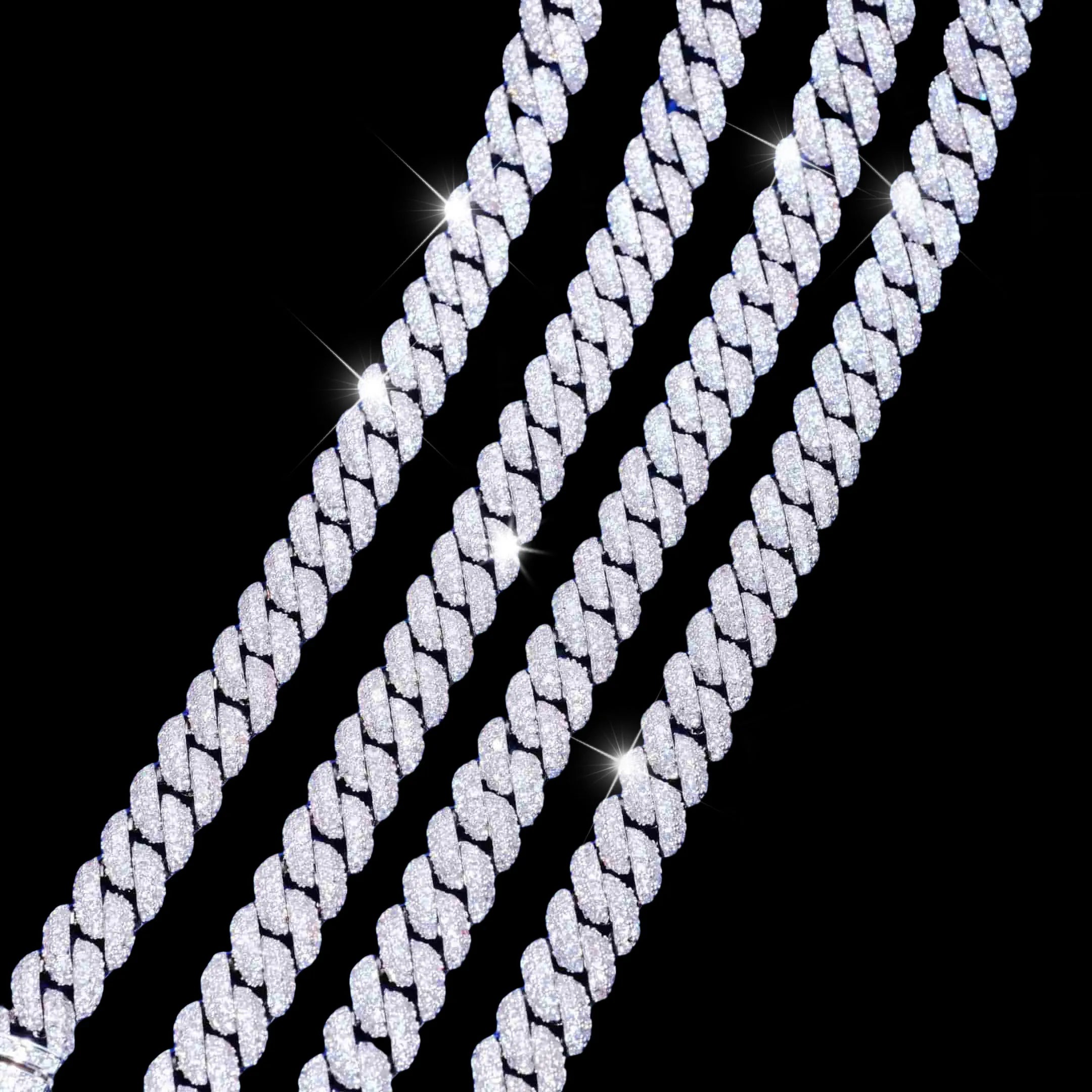 Cuban Link Chain in White Gold/18K Gold - 10mm - TONGSHOP