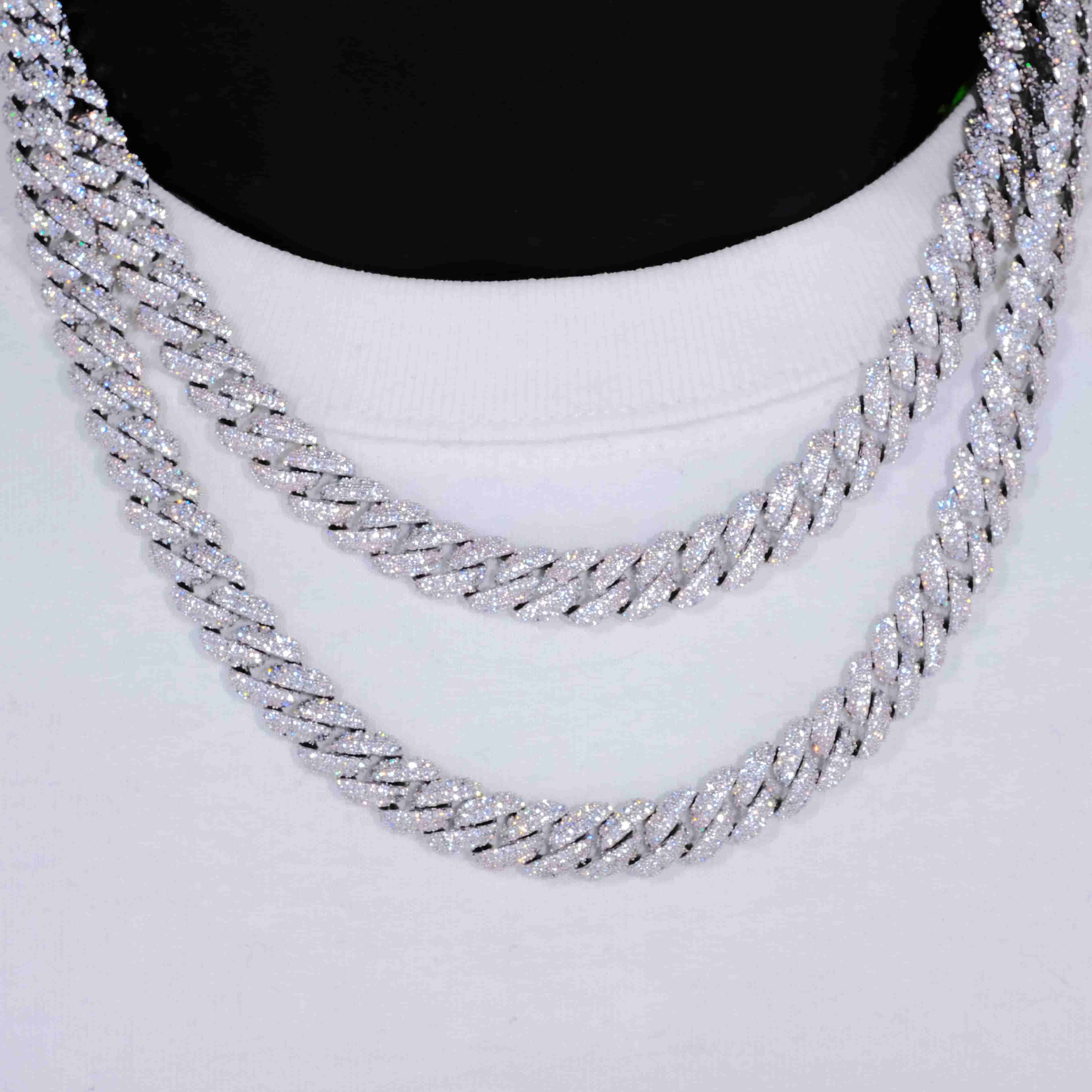 Cuban Link Chain in White Gold/18K Gold - 10mm - TONGSHOP
