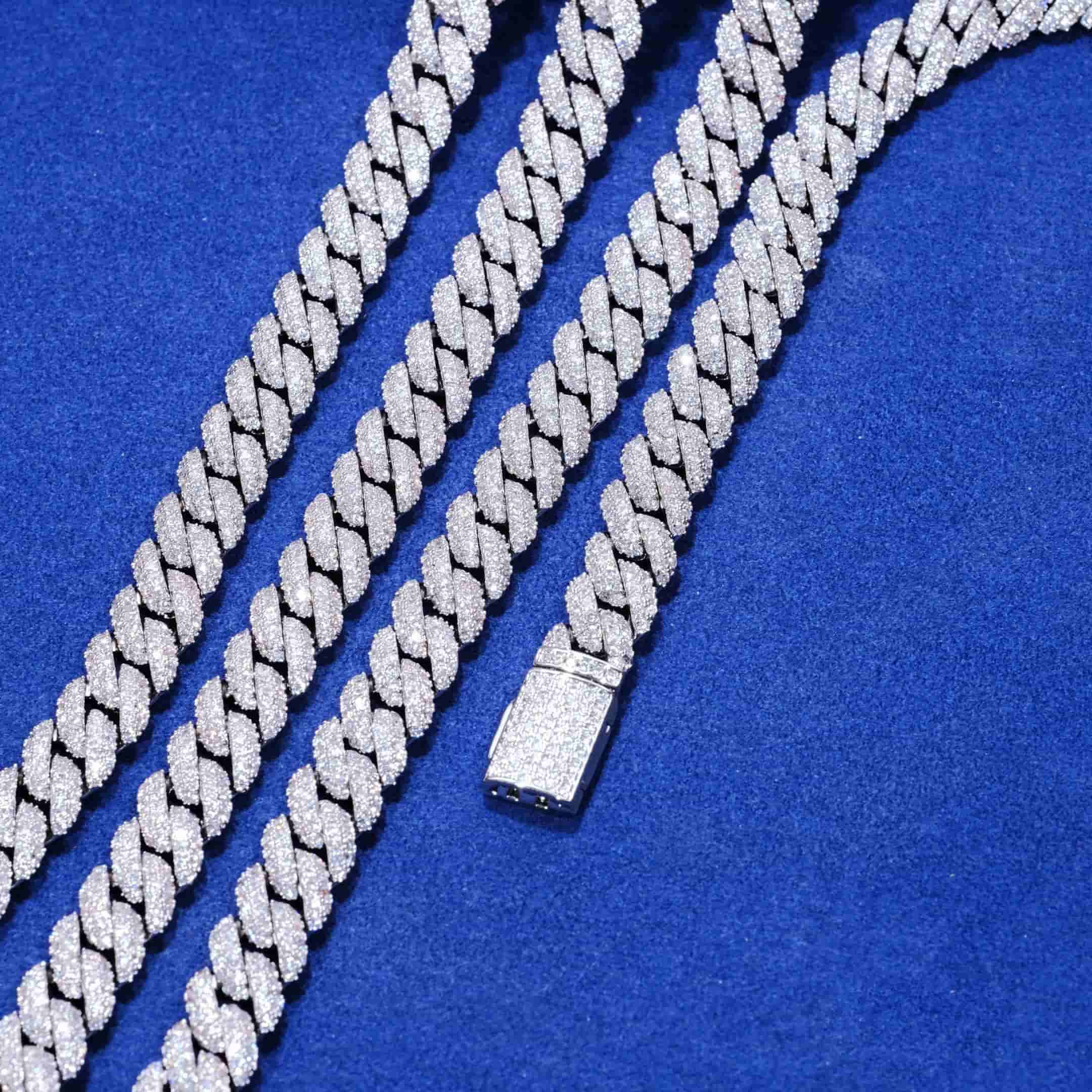 Cuban Link Chain in White Gold/18K Gold - 10mm - TONGSHOP