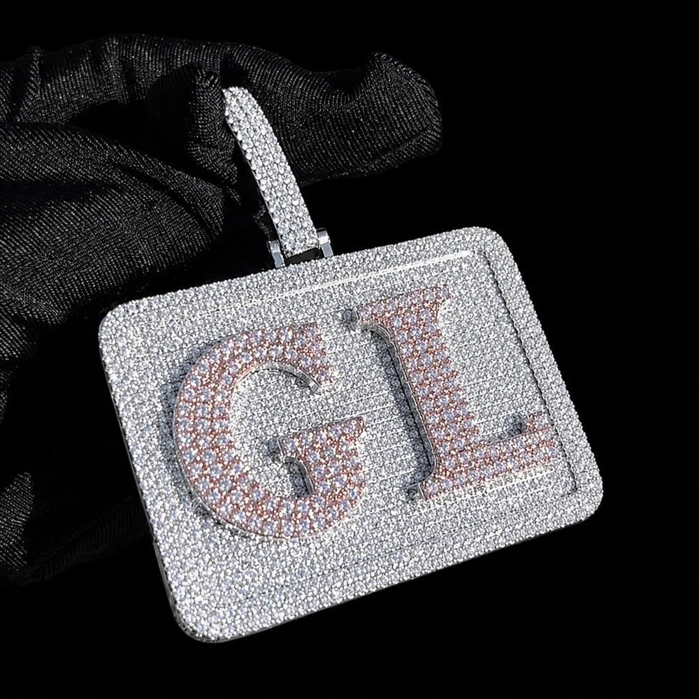 Custom 3D Letter Medium Rectangular Pendant - TONGSHOP / Length:16 / Length:18