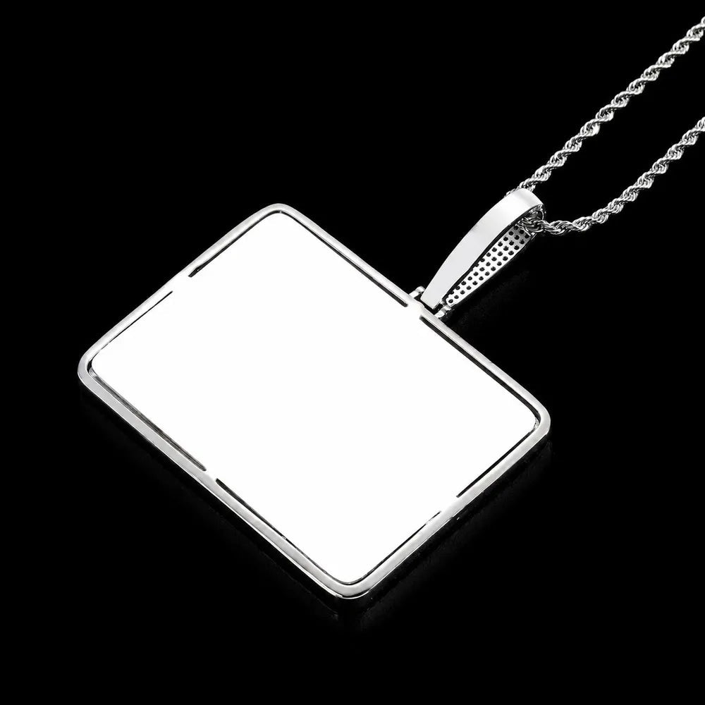Custom 3D Letter Medium Rectangular Pendant - TONGSHOP / Length:16 / Length:18