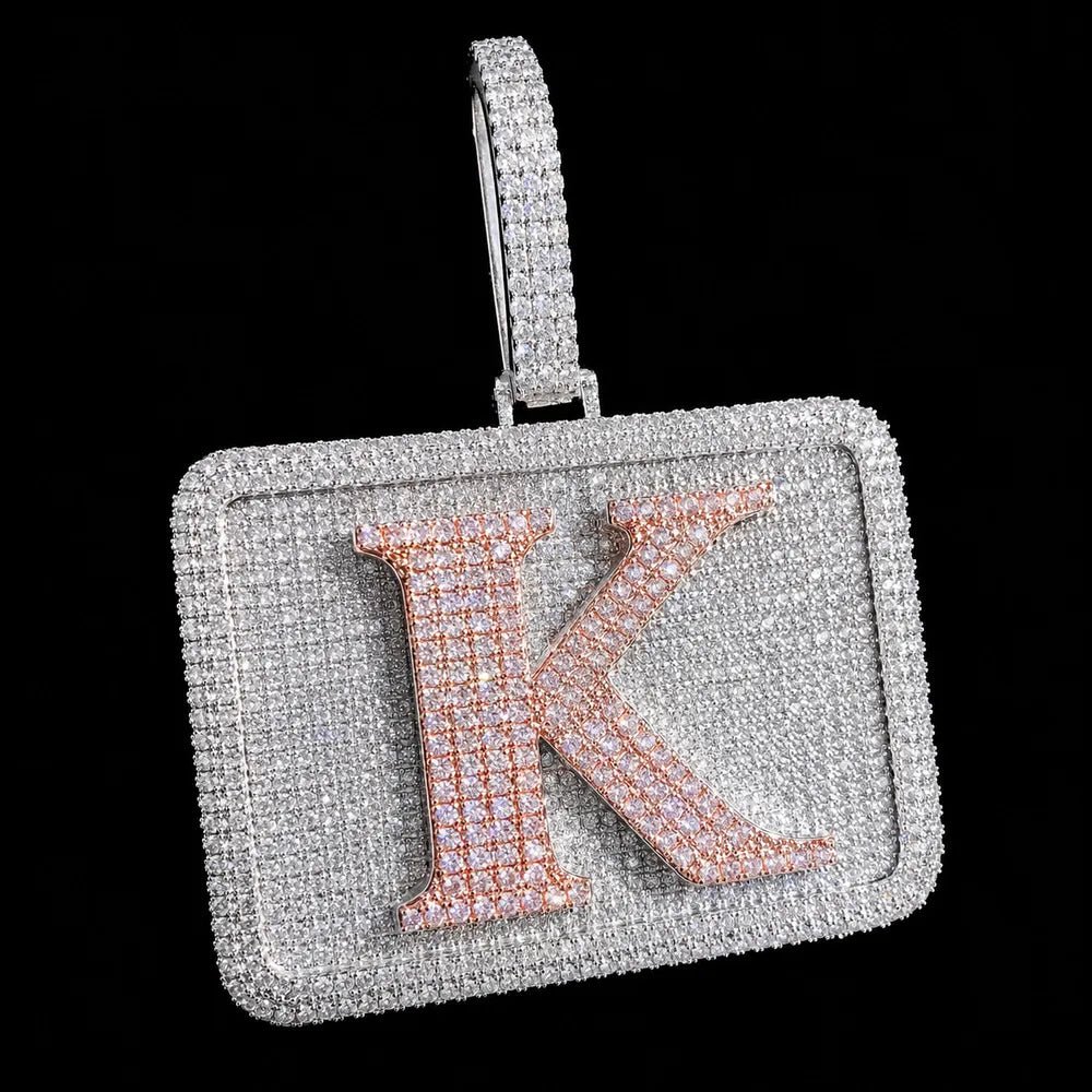 Custom 3D Letter Medium Rectangular Pendant - TONGSHOP / Length:16 / Length:18