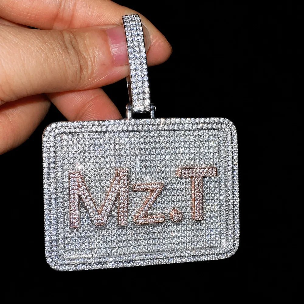 Custom 3D Letter Medium Rectangular Pendant - TONGSHOP / Length:16 / Length:18