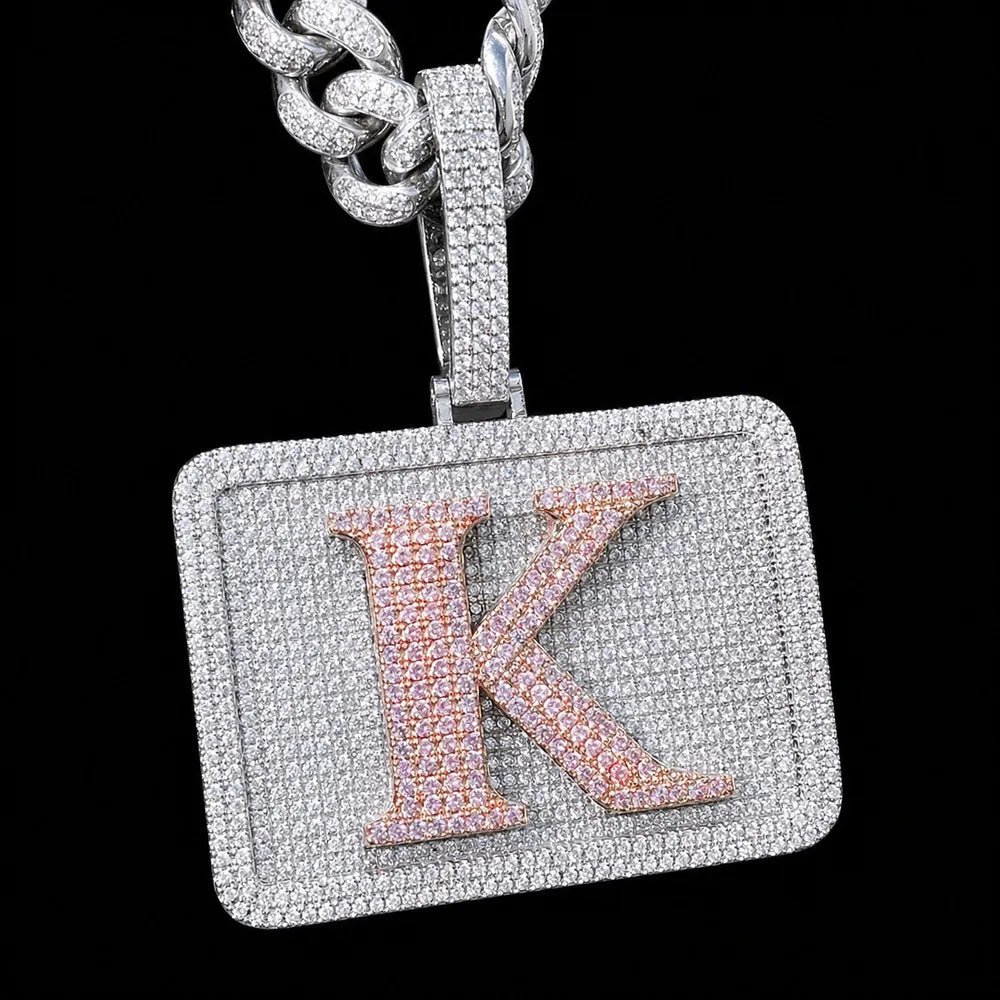 Custom 3D Letter Medium Rectangular Pendant - TONGSHOP / Length:16 / Length:18