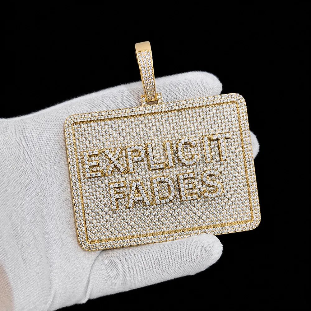 Custom 3D Letter Rectangular Pendant Necklace – 80mm - TONGSHOP / Length:16 / Length:18