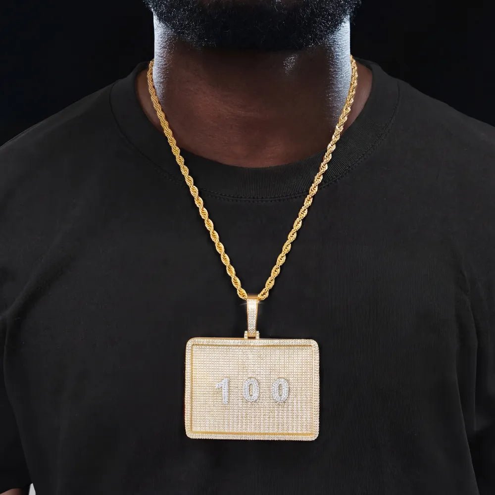 Custom 3D Letter Rectangular Pendant Necklace – 80mm - TONGSHOP / Length:16 / Length:18