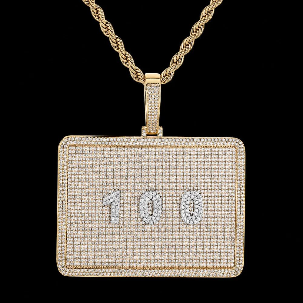 Custom 3D Letter Rectangular Pendant Necklace – 80mm - TONGSHOP / Length:16 / Length:18
