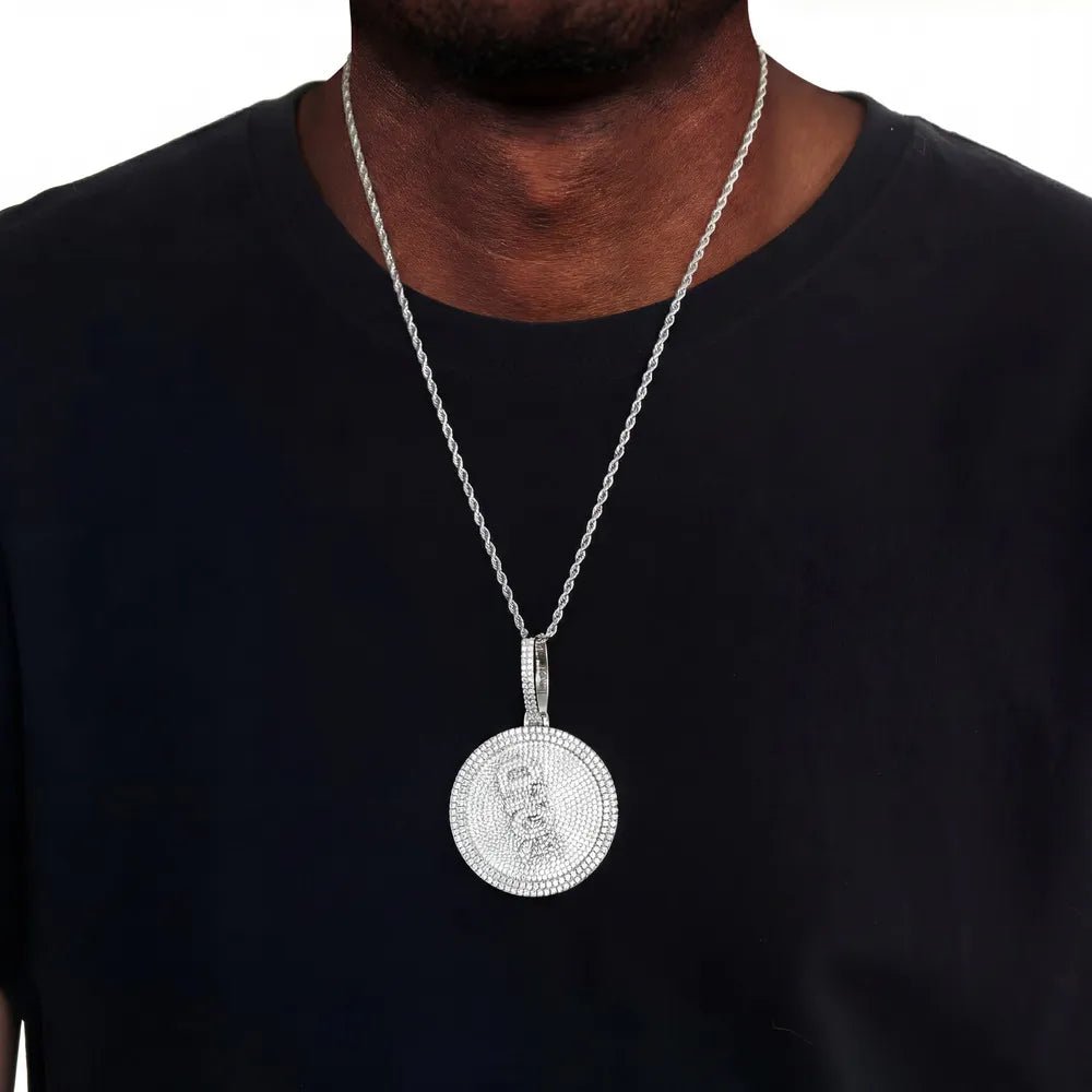 Custom 3D Rotatable Letter Medium Round Disc Pendant – 52mm - TONGSHOP / Length:16 / Length:18