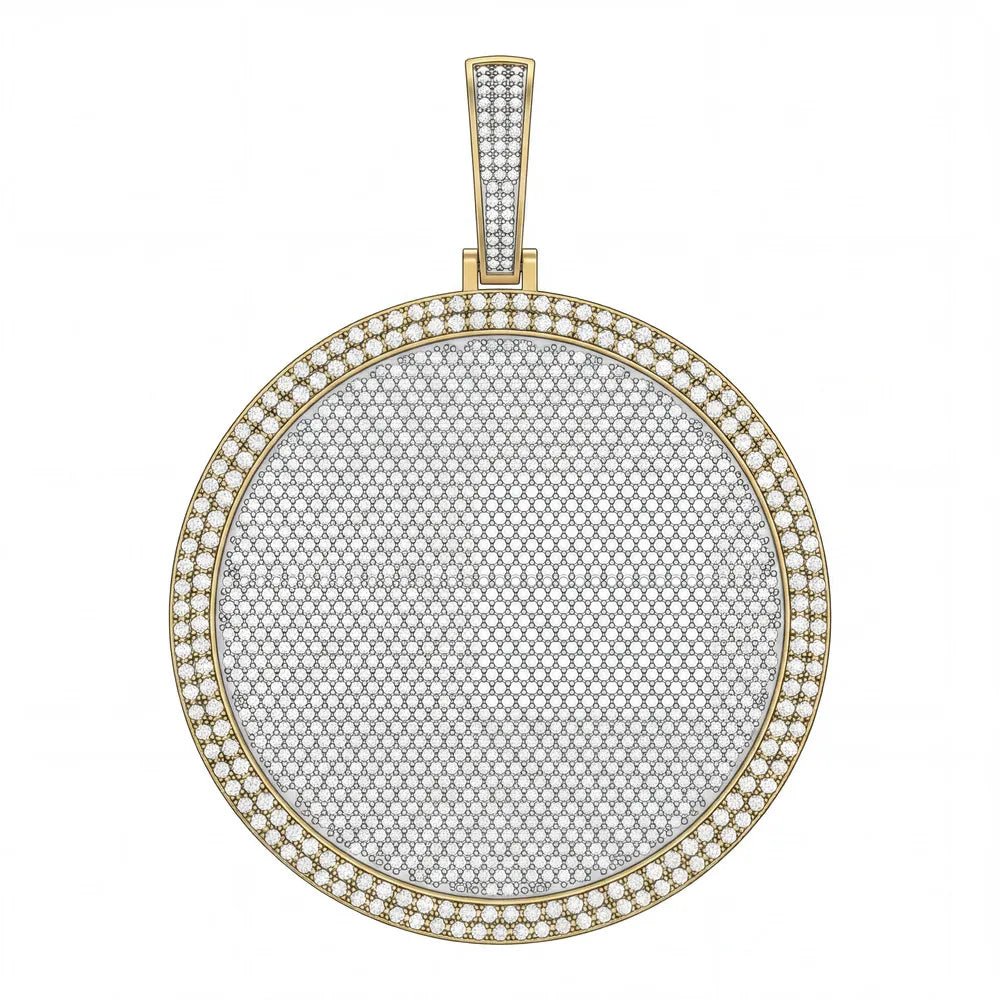 Custom 3D Rotating Letter Large Circular Iced - Out Pendant – 80mm - TONGSHOP / Length:16 / Length:18