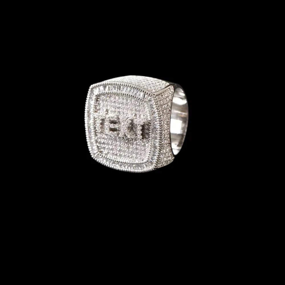Custom Diamond 3D Iced - Out Letter Ring – 28mm - TONGSHOP / Length:16 / Length:18
