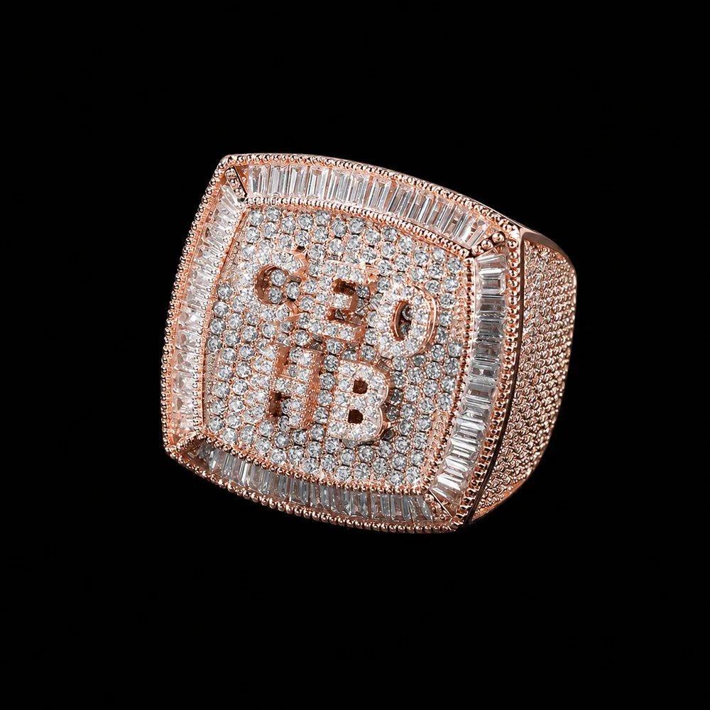 Custom Diamond 3D Iced - Out Letter Ring – 29mm - TONGSHOP / Length:16 / Length:18