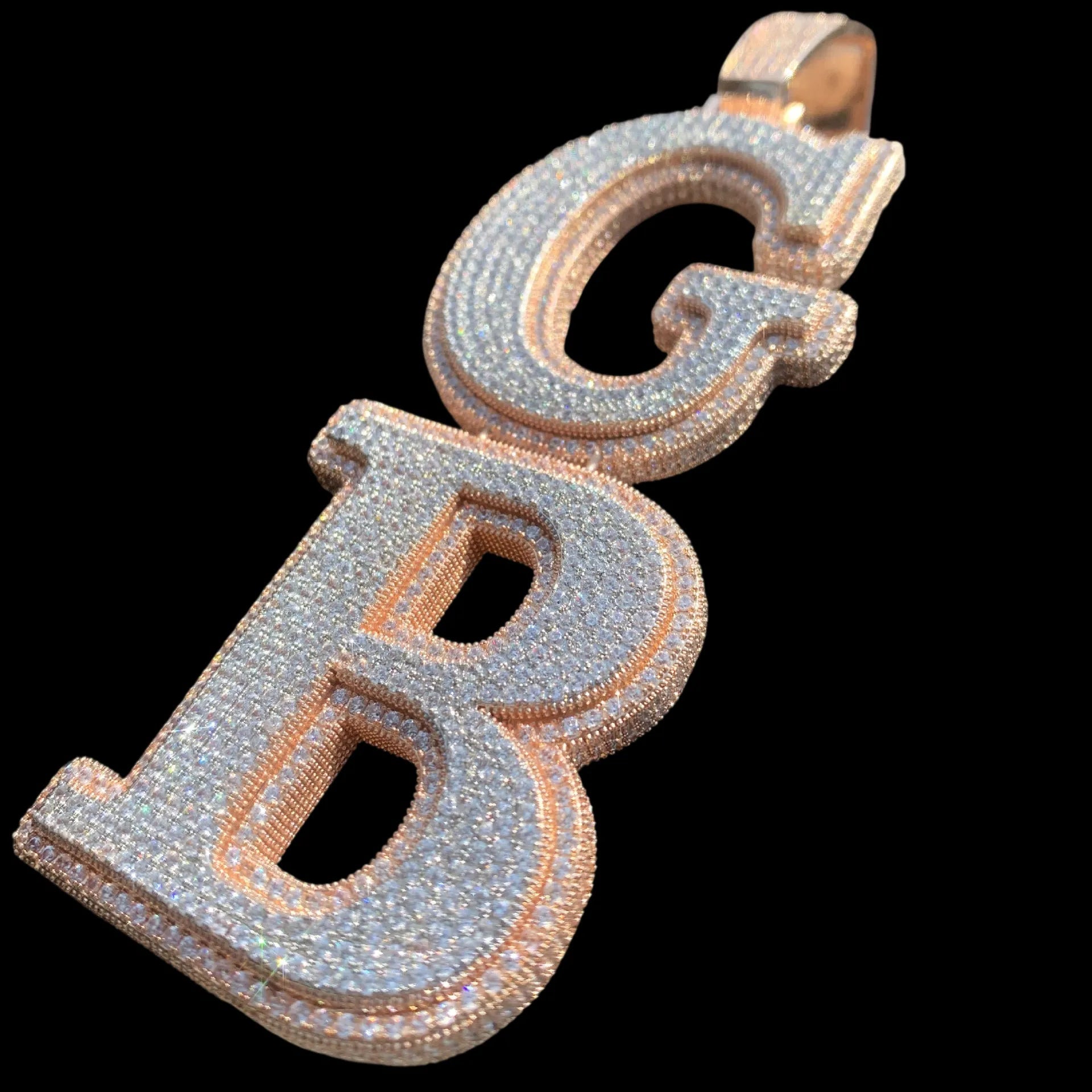 Custom Double - Layer Vertical - Split Letter Pendant - TONGSHOP / Length:16 / Length:18
