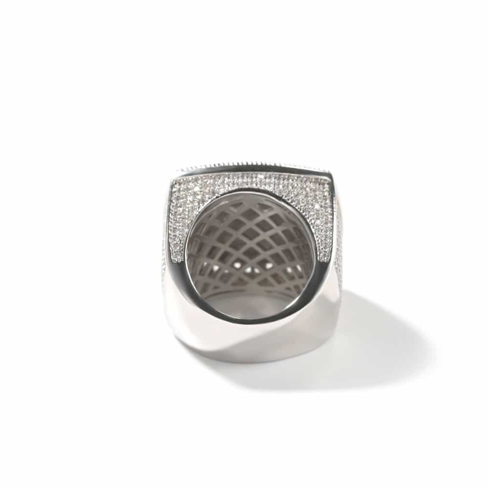 Custom Full Diamond Letter Hip - Hop Ring in 18K Gold - TONGSHOP