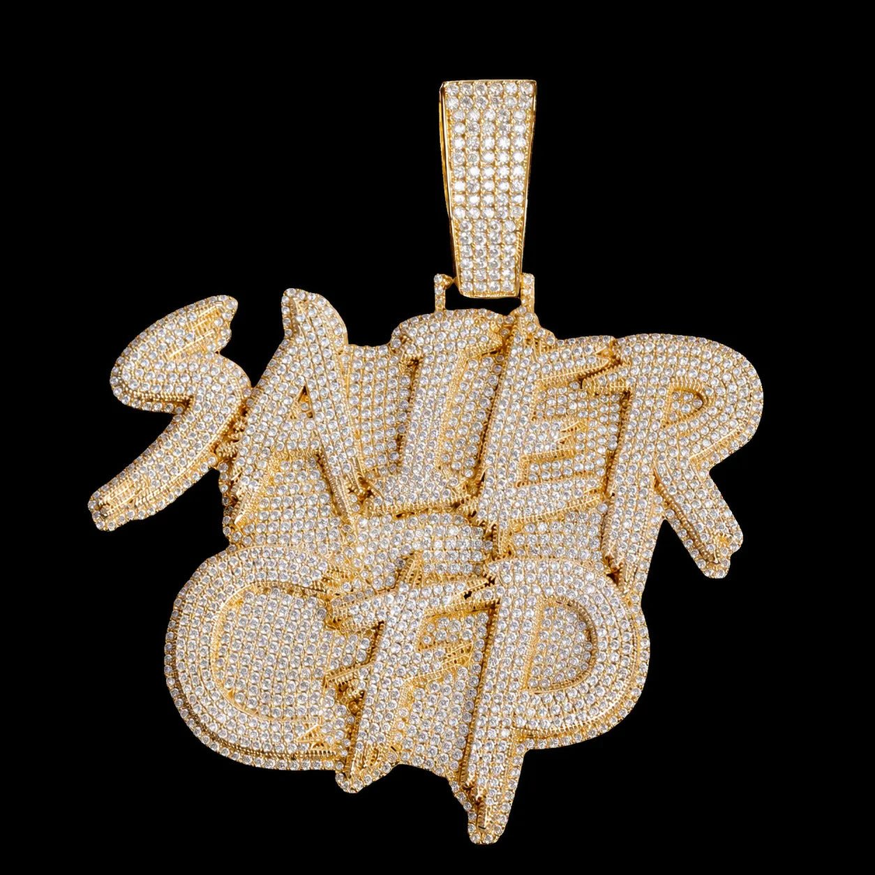 Custom Iced - Out Diamond Bold - Letter Name Pendant - TONGSHOP / Length:16 / Length:18