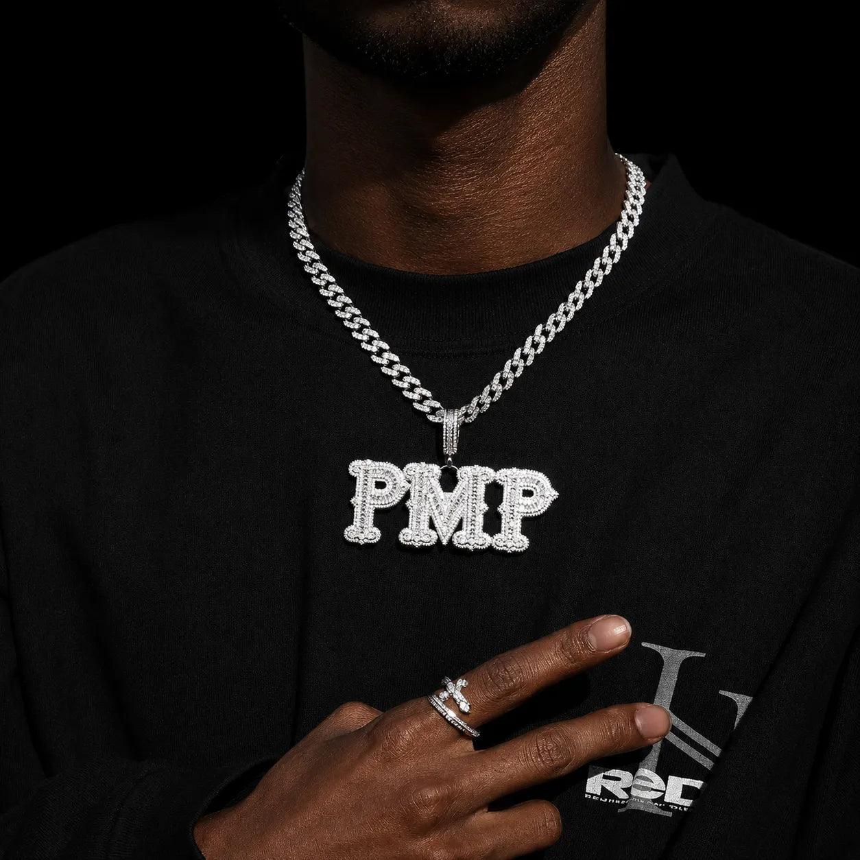 Custom Iced - Out Diamond Letter Name Pendant - TONGSHOP / Length:16 / Length:18