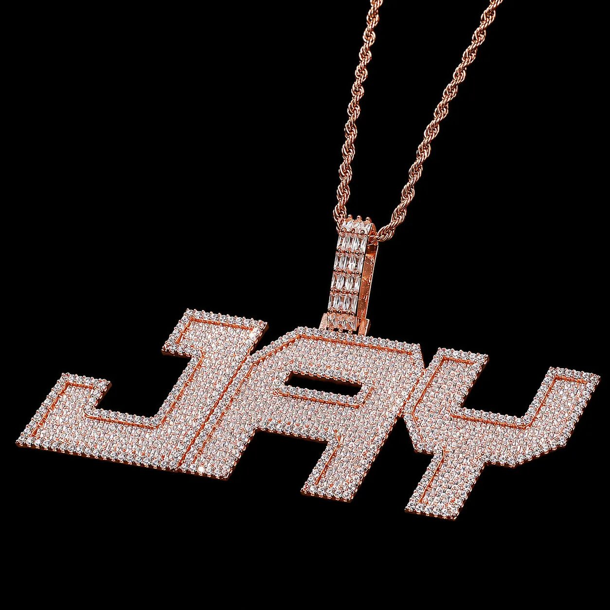 Custom Large Iced - Out Letter Name Pendant - TONGSHOP / Length:16 / Length:18