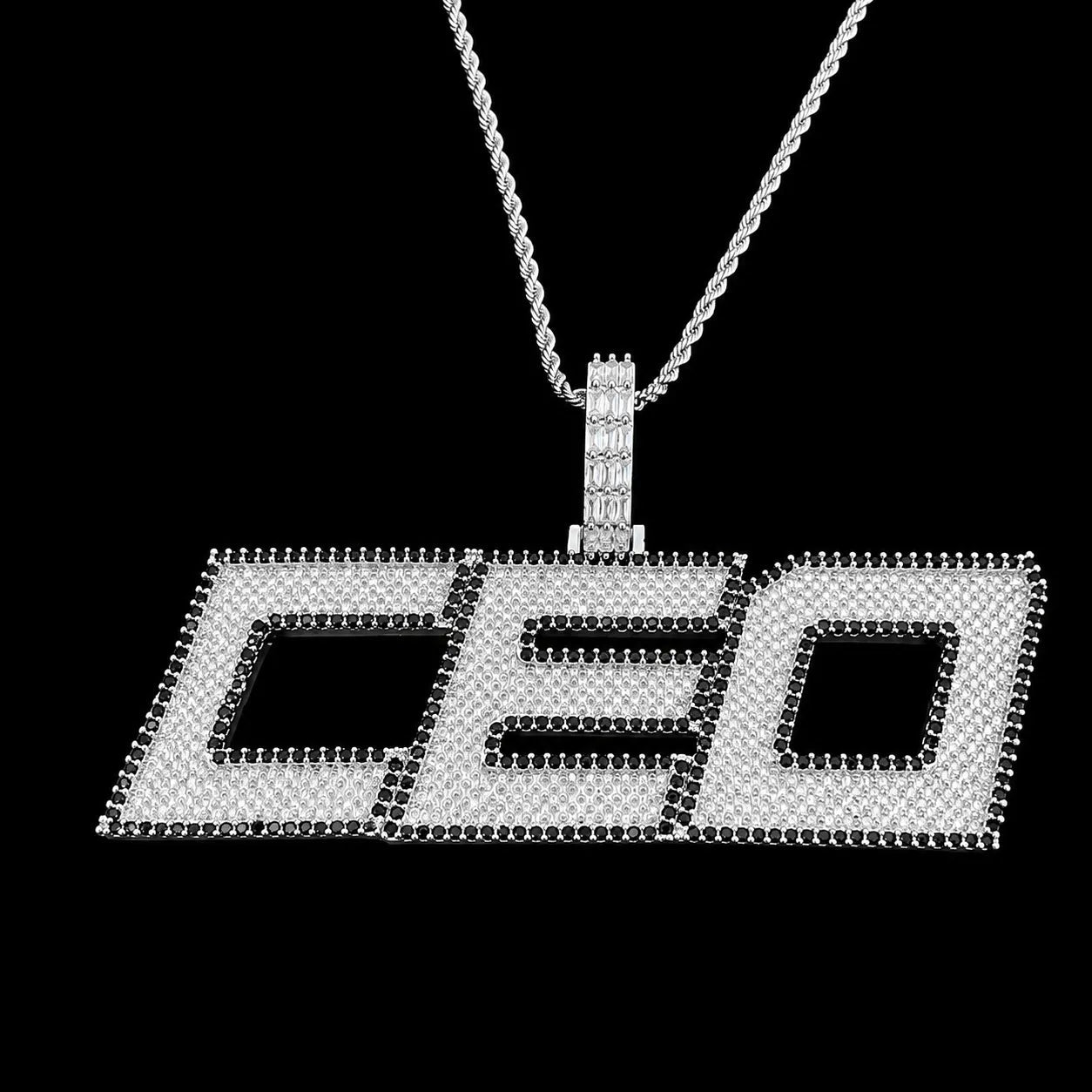 Custom Large Iced - Out Letter Name Pendant - TONGSHOP / Length:16 / Length:18