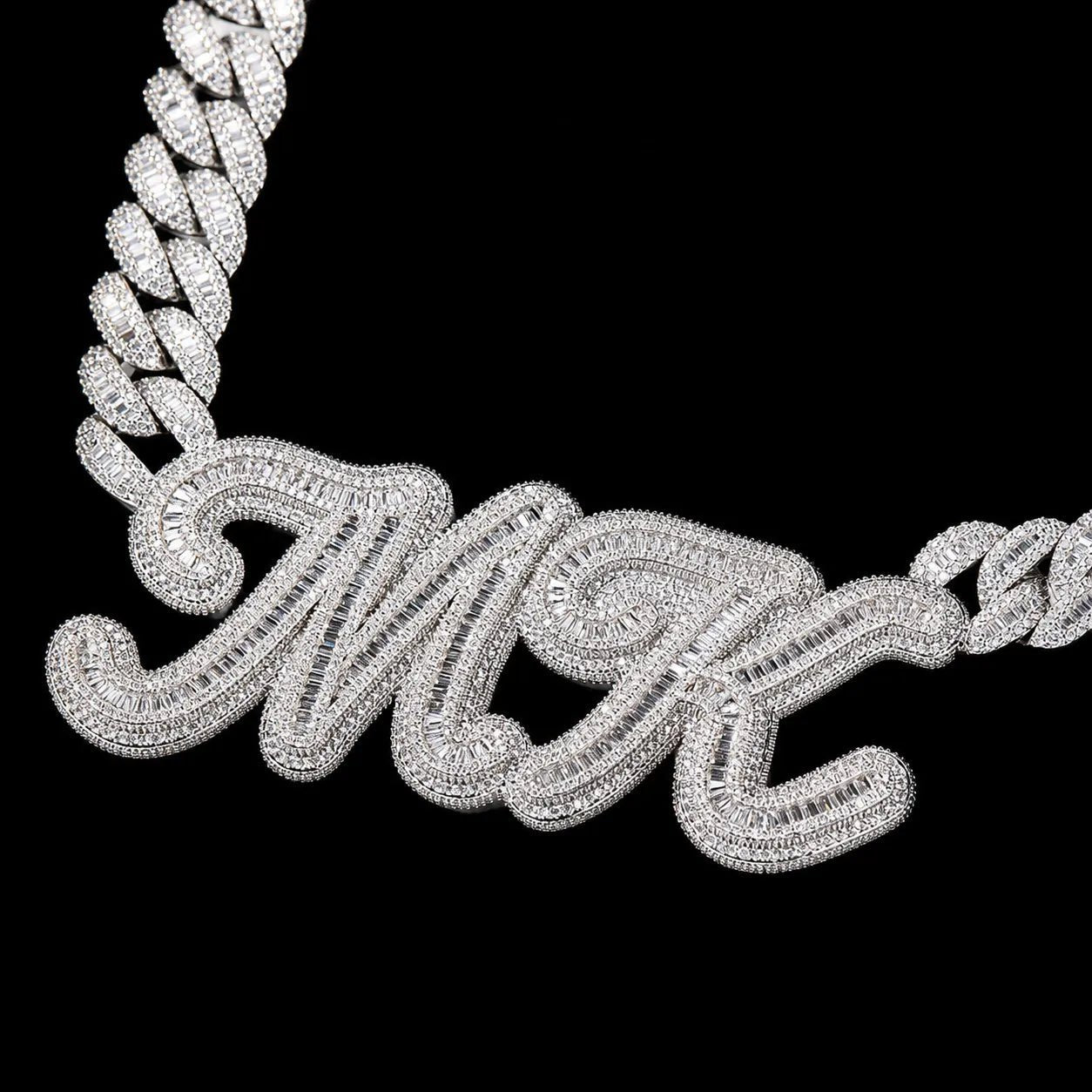 Custom Letter Miami Iced - Out Cuban Chain - 20mm - TONGSHOP / Length:16 / Length:18