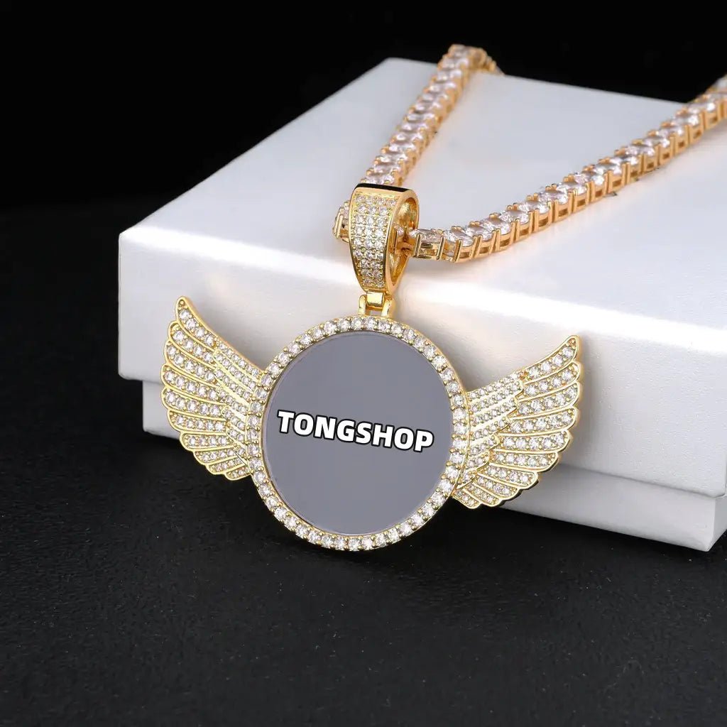 Custom PPICTURE Wings Round Pendant - TONGSHOP