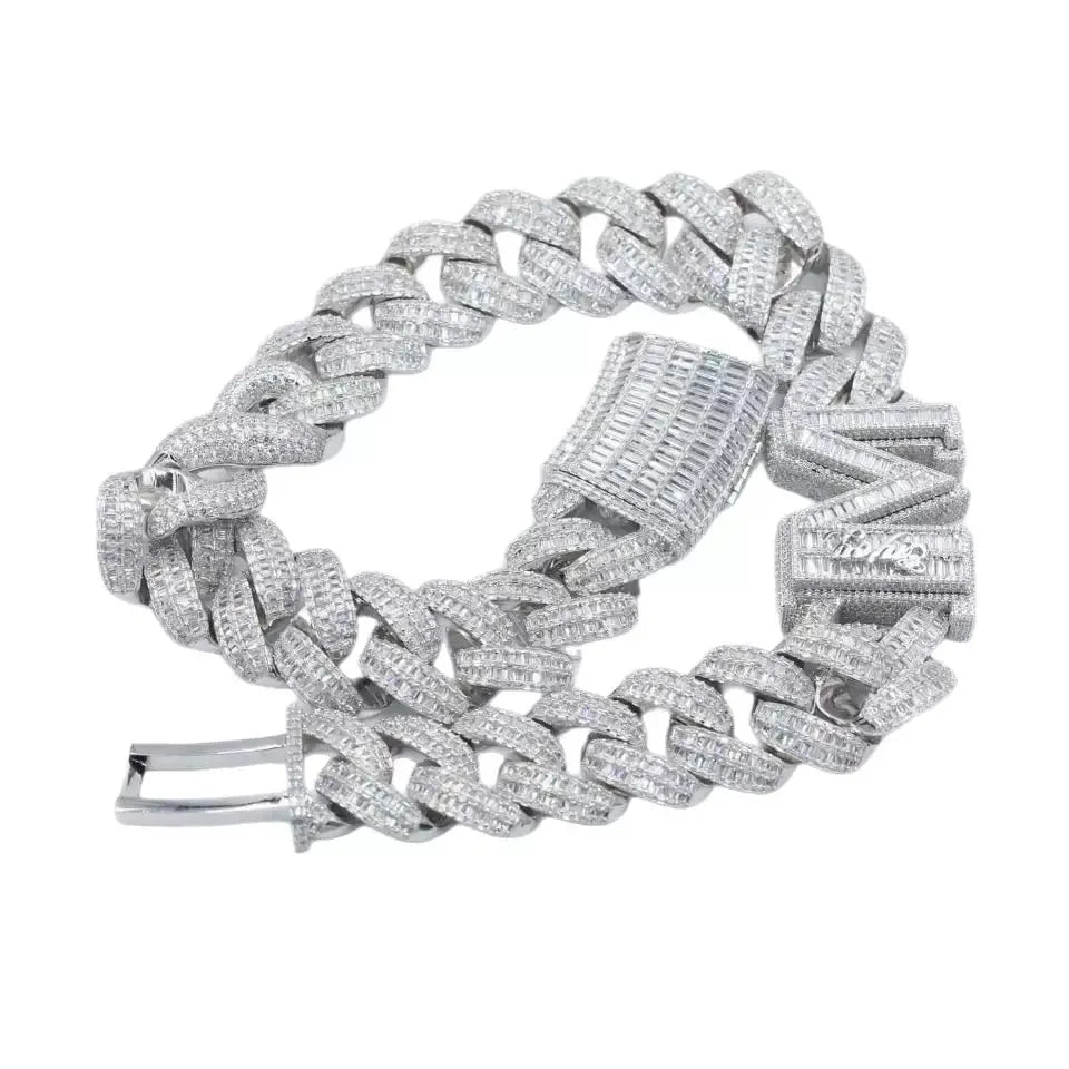 Custom Single - Letter Iced - Out Miami Cuban Chain – 30mm - TONGSHOP / Length:16 / Length:18