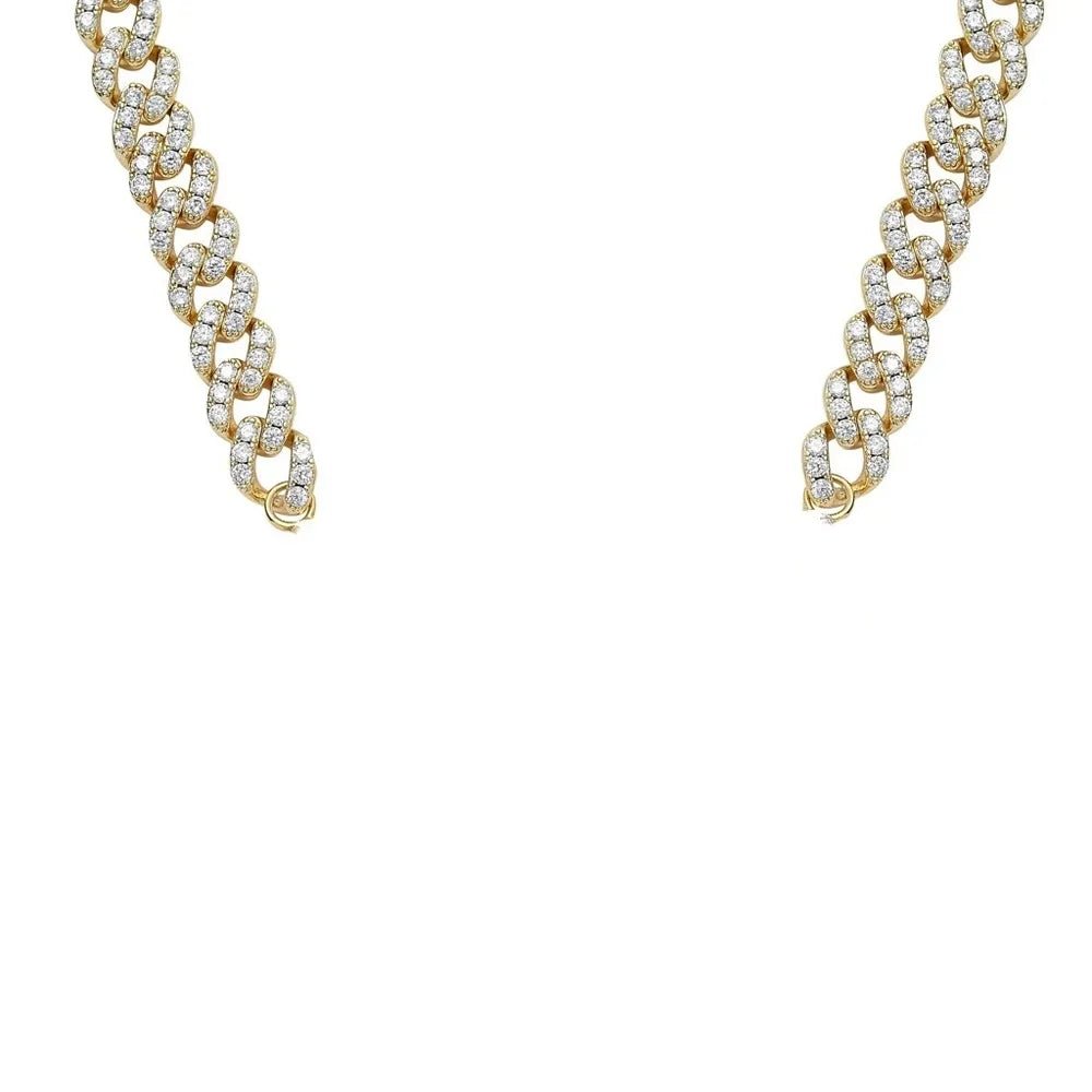 Custom Spliced - Letter Iced Cuban Chain in Rose Gold - 9mm - TONGSHOP / Length:16 / Length:18
