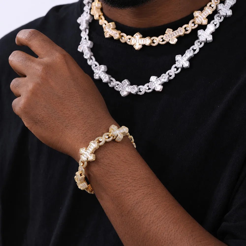 Diamond Cross Iced-Out Chain - 20mm - TONGSHOP / Length:16 / Length:18