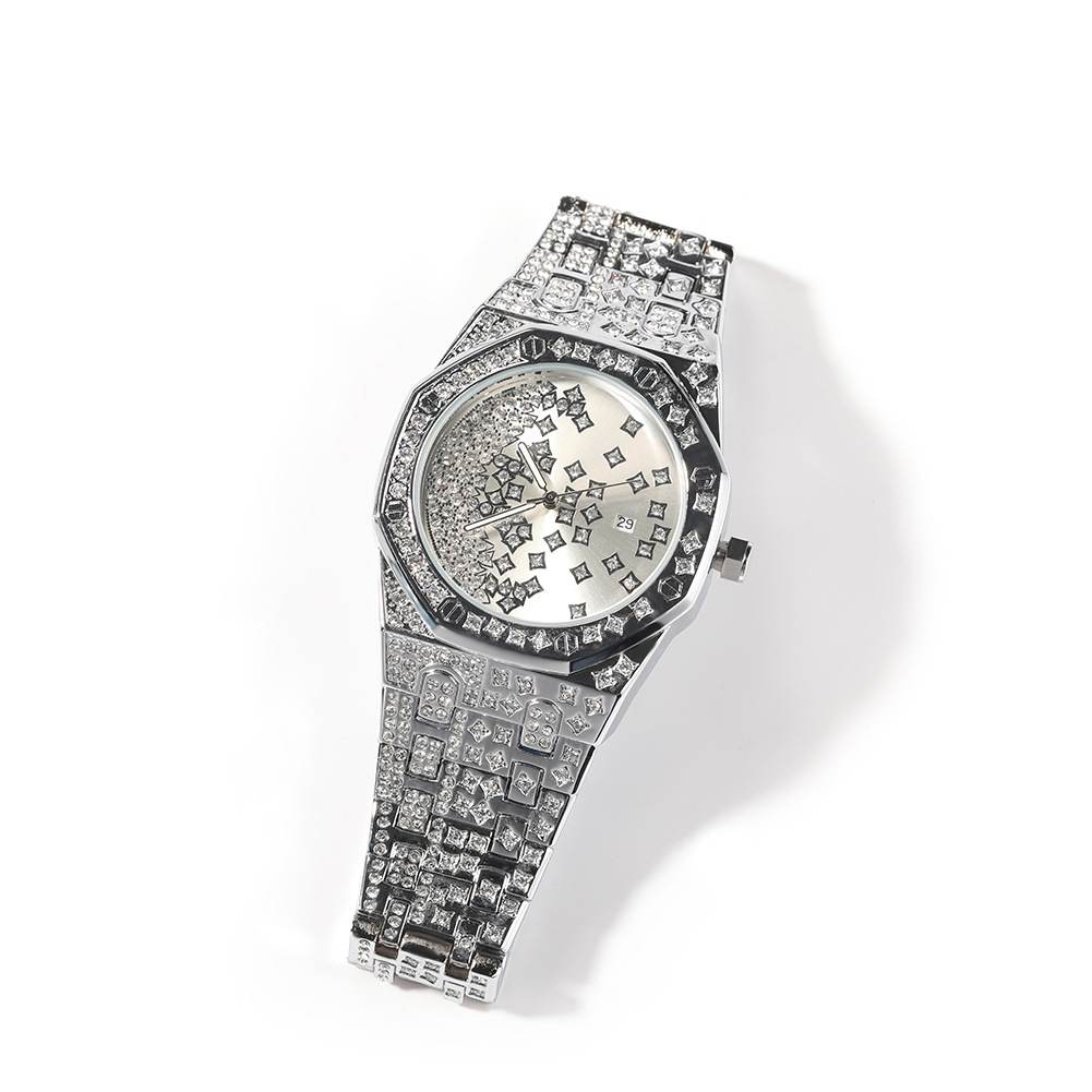 Diamond Octagon Full Diamond Star Watch - TONGSHOP