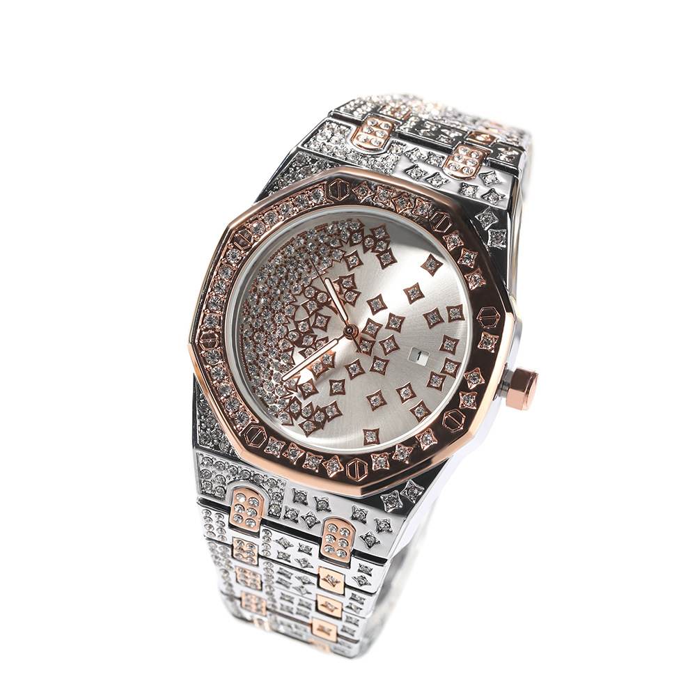 Diamond Octagon Full Diamond Star Watch - TONGSHOP