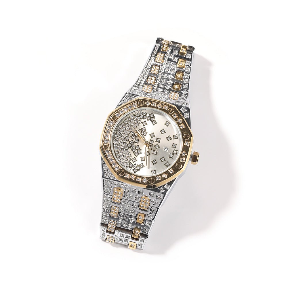 Diamond Octagon Full Diamond Star Watch - TONGSHOP