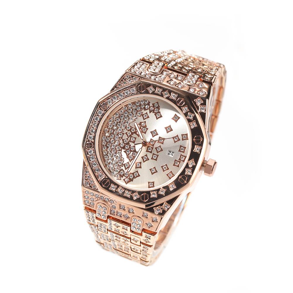 Diamond Octagon Full Diamond Star Watch - TONGSHOP