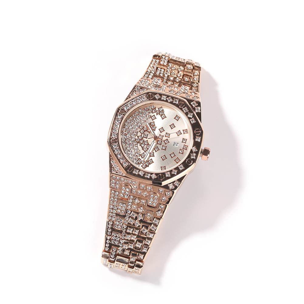 Diamond Octagon Full Diamond Star Watch - TONGSHOP