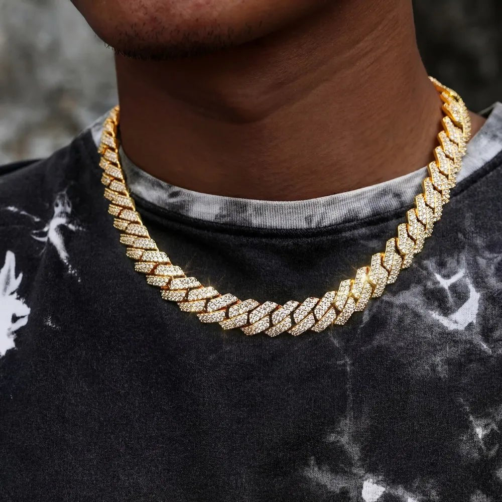 Diamond Prong Iced Cuban Link Chain - TONGSHOP / Length:16 / Length:18