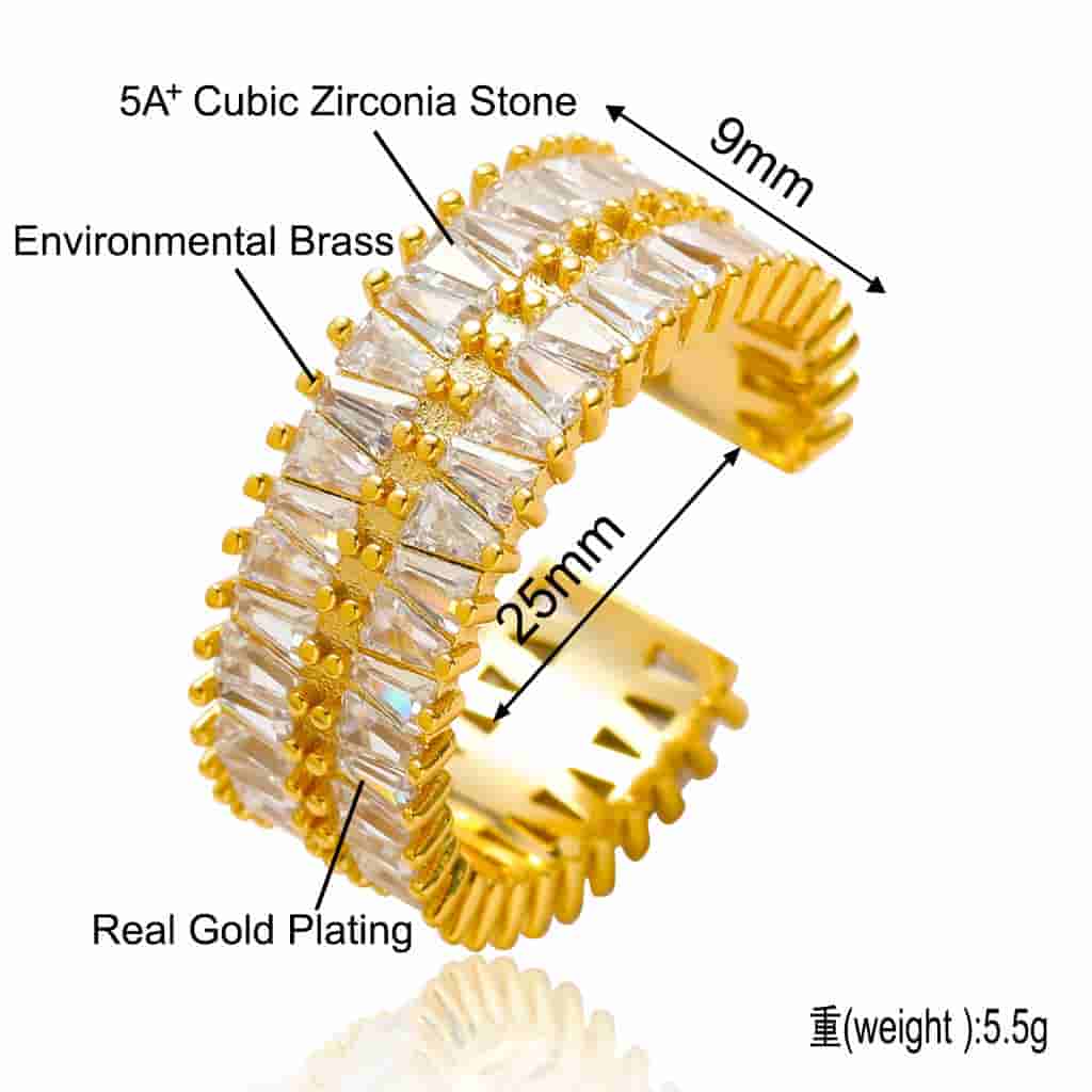 Double T Diamond Open Ring - TONGSHOP
