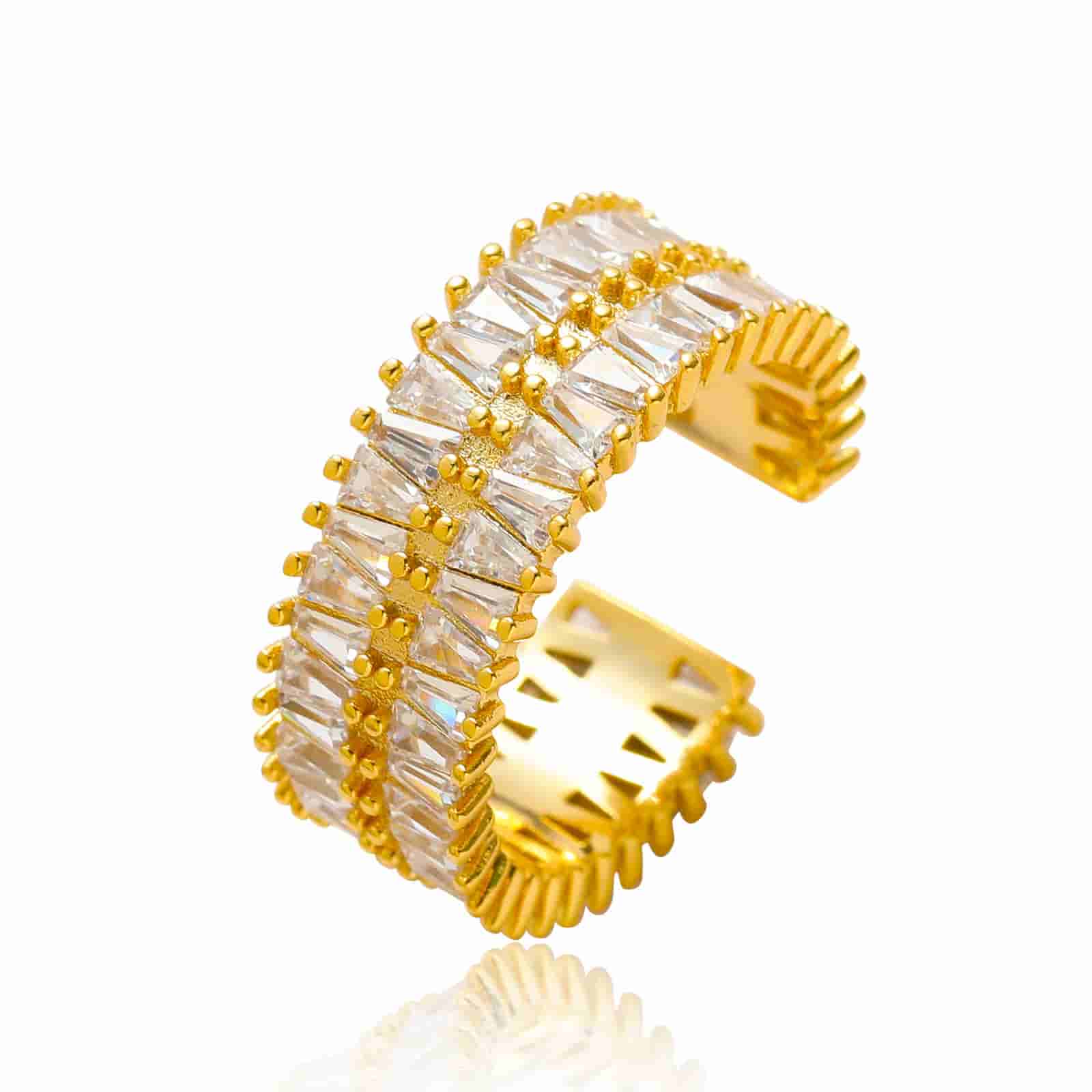 Double T Diamond Open Ring - TONGSHOP