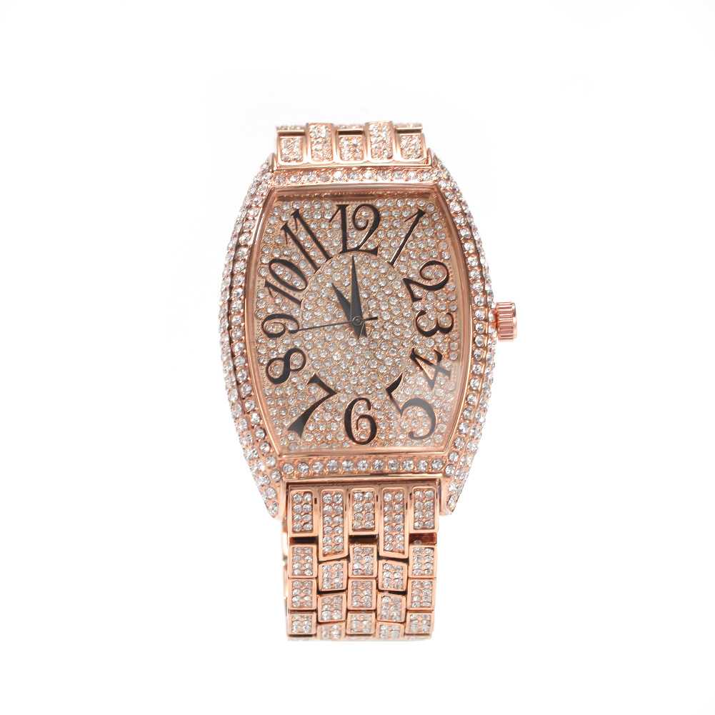 Fashion Square Full Diamond Ice Watch - TONGSHOP