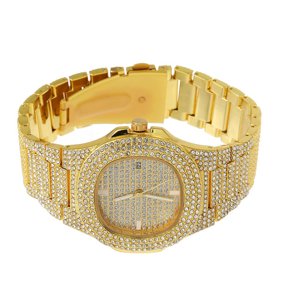 Fashionable Diamond - Encrusted Gypsophila Hip - Hop Watch - TONGSHOP