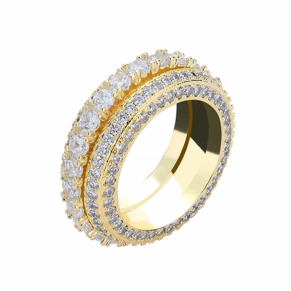 Five - Row Full Diamond Rotating Ring - TONGSHOP