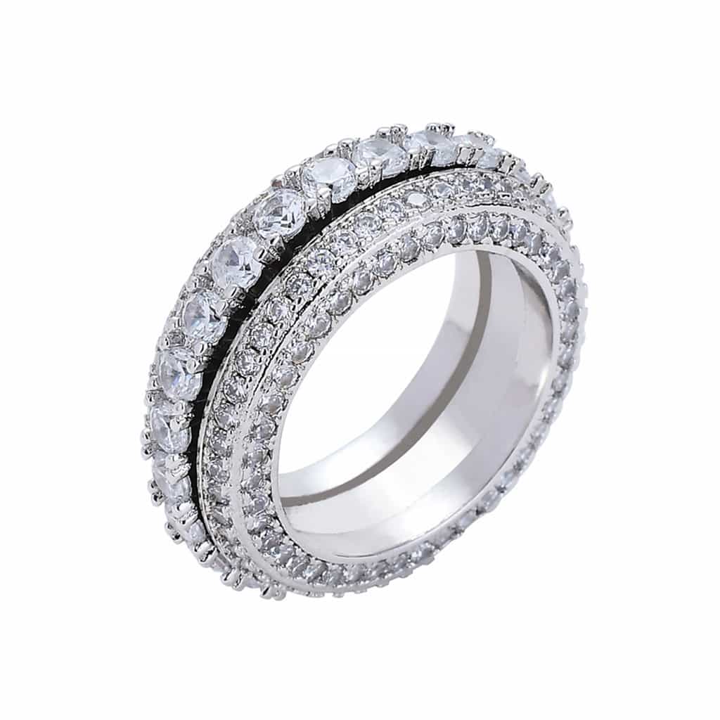 Five - Row Full Diamond Rotating Ring - TONGSHOP