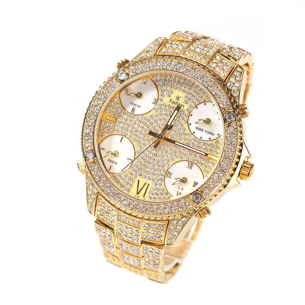 Full Diamond Big Dial Hip Hop Ice Watch - TONGSHOP