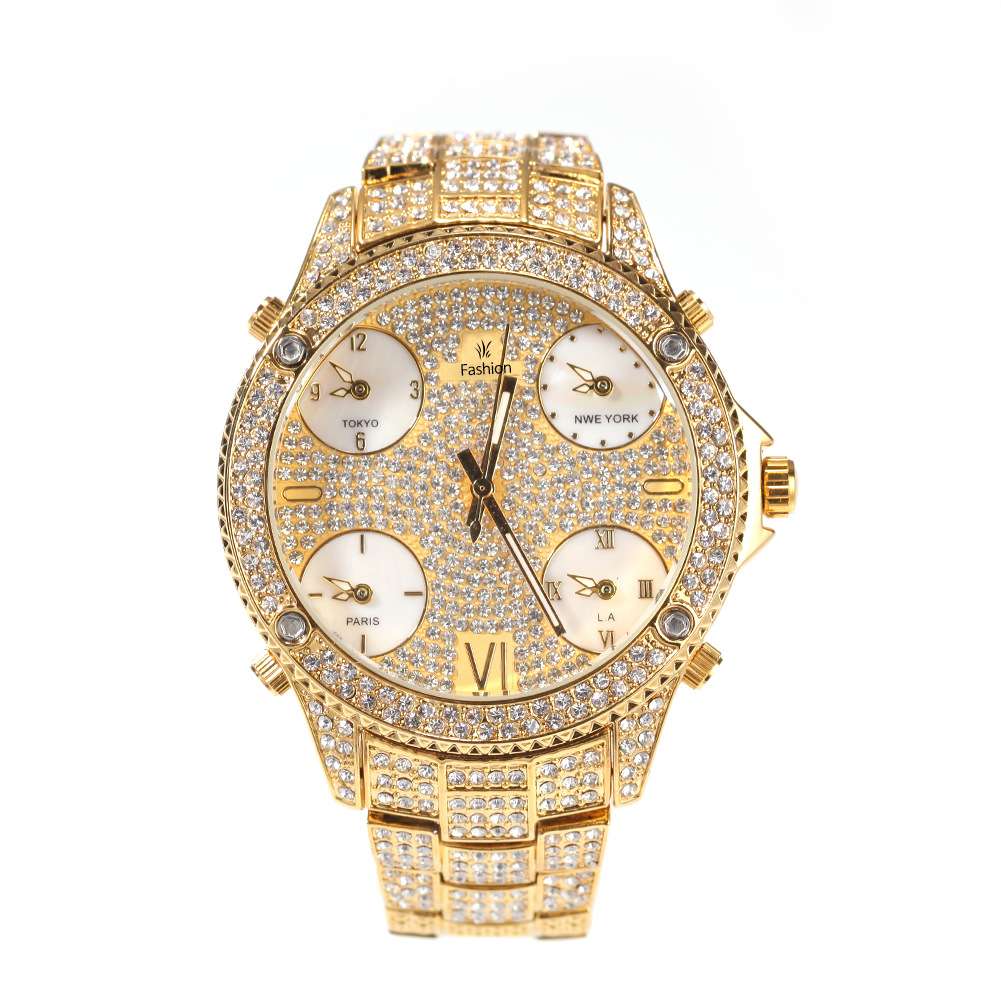 Full Diamond Big Dial Hip Hop Ice Watch - TONGSHOP