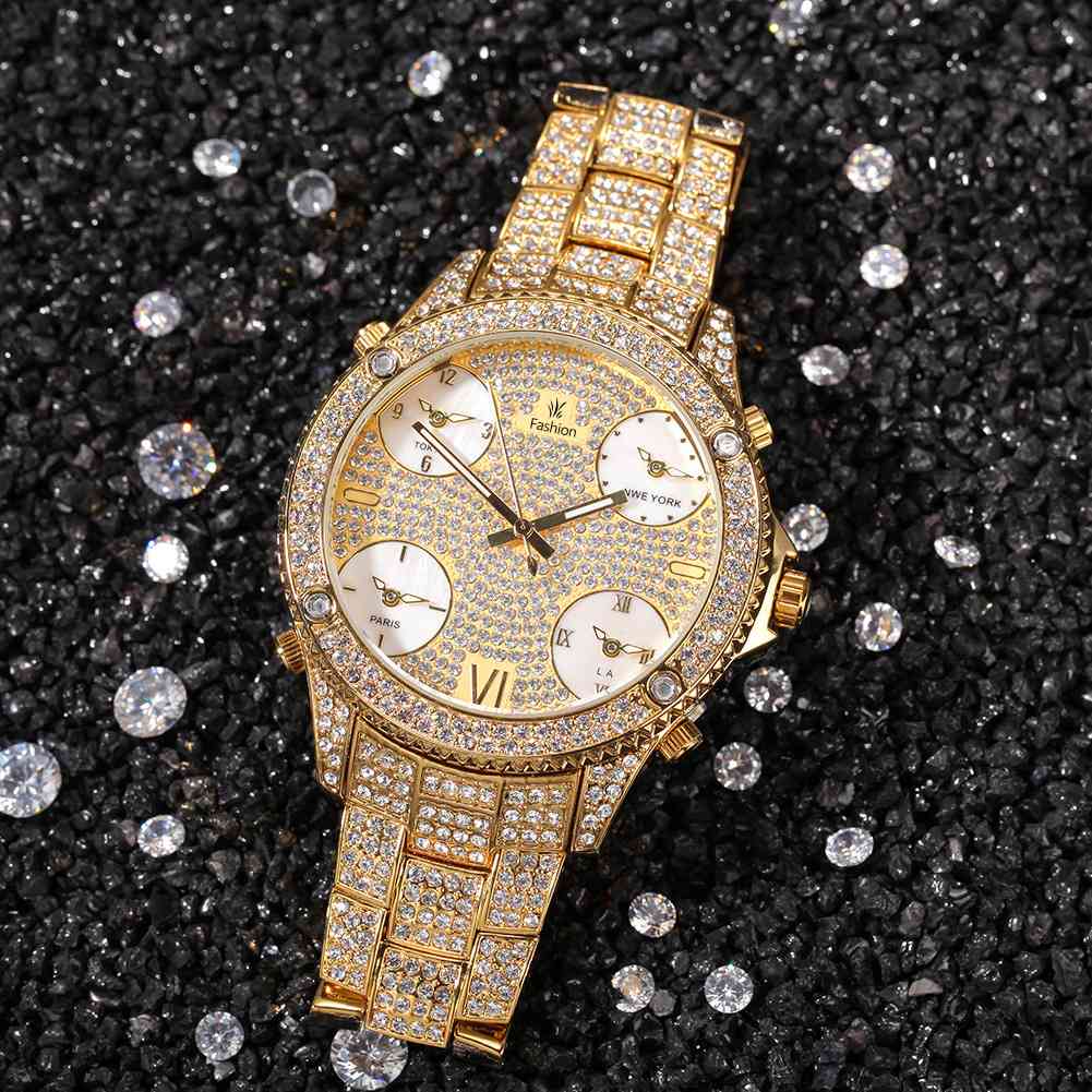 Full Diamond Big Dial Hip Hop Ice Watch - TONGSHOP