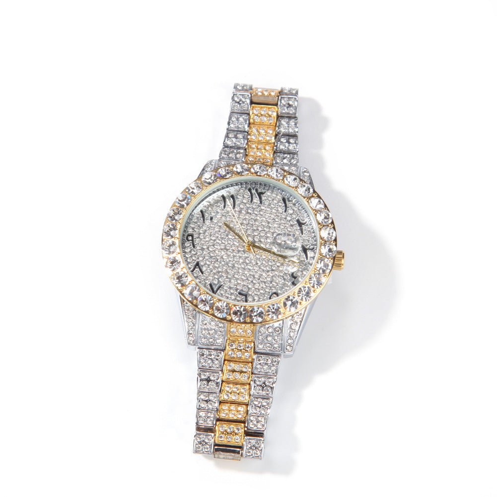 Full Diamond British Floral Digital Watch - TONGSHOP
