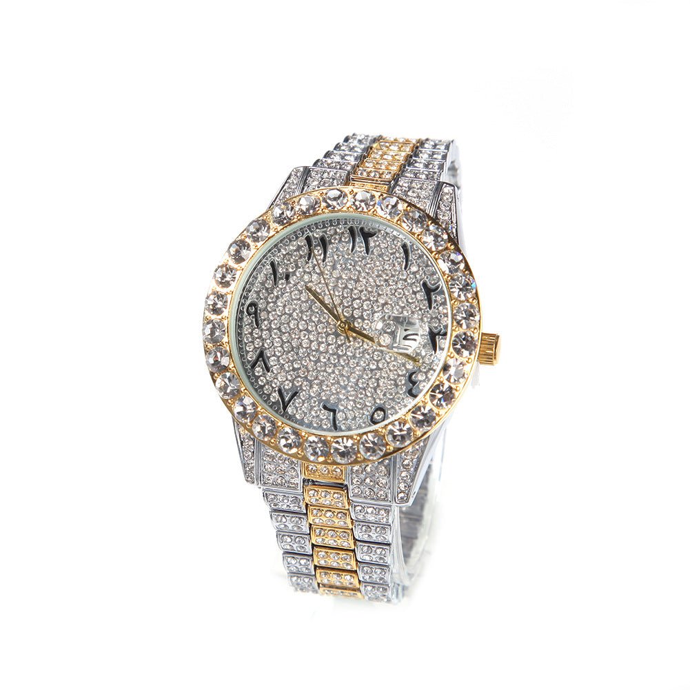 Full Diamond British Floral Digital Watch - TONGSHOP