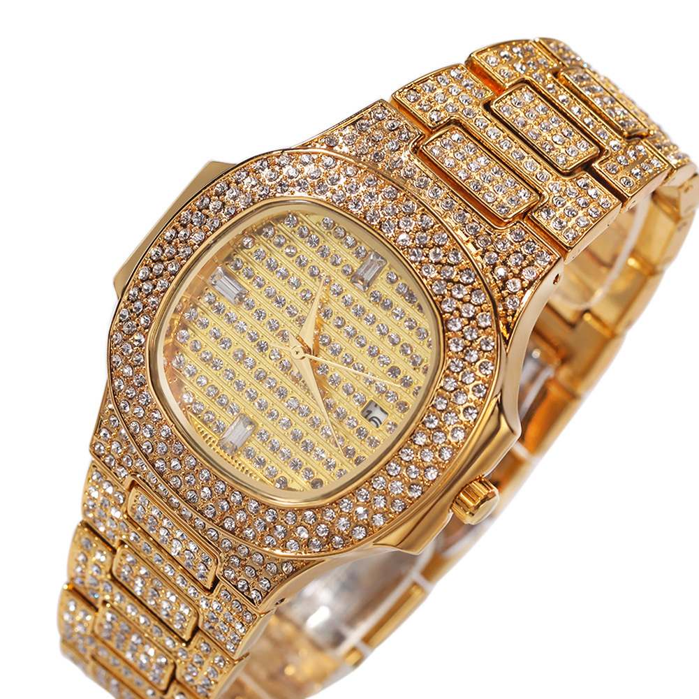 Full Diamond Hip Hop Fashion Men's Ice Watch - TONGSHOP
