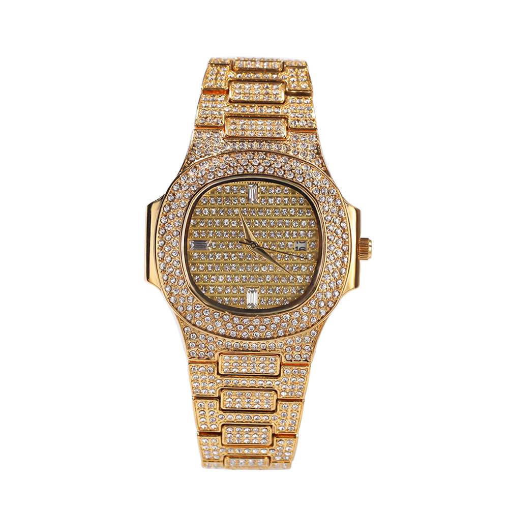 Full Diamond Hip Hop Fashion Men's Ice Watch - TONGSHOP