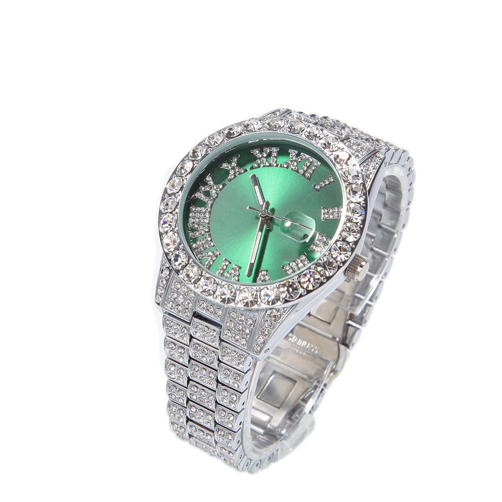 Full Diamond Roman Numeral Diamond Watch - TONGSHOP