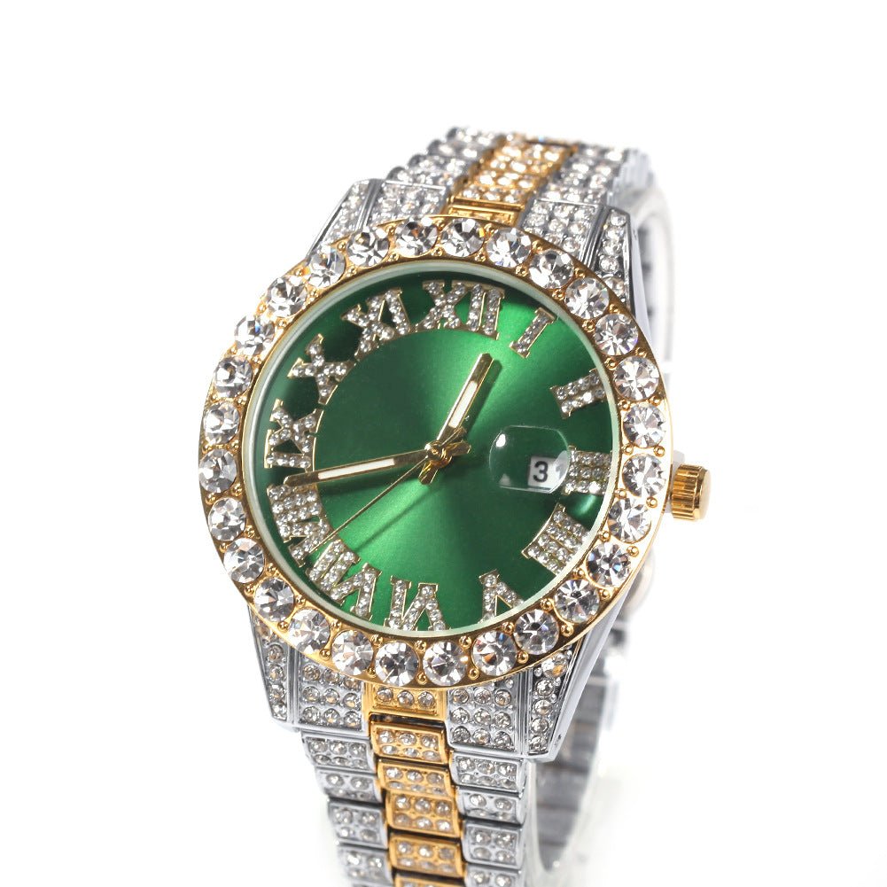 Full Diamond Roman Numeral Diamond Watch - TONGSHOP