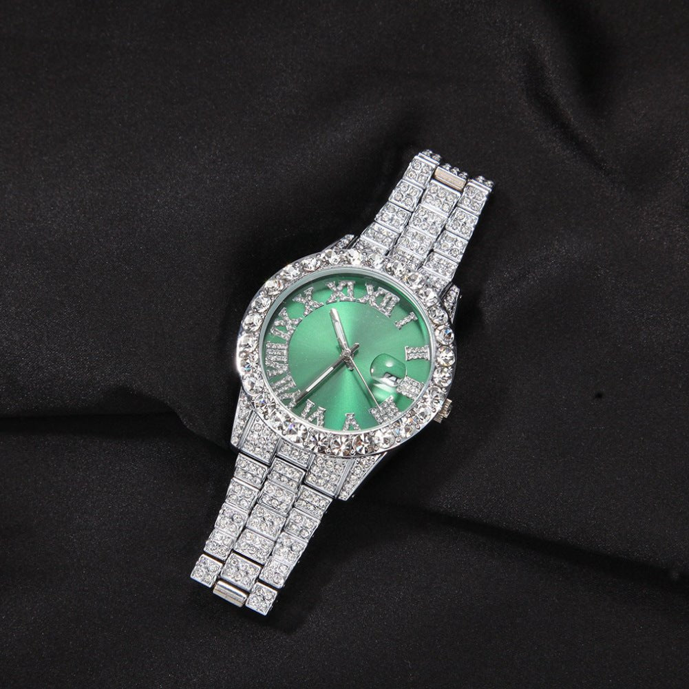 Full Diamond Roman Numeral Diamond Watch - TONGSHOP