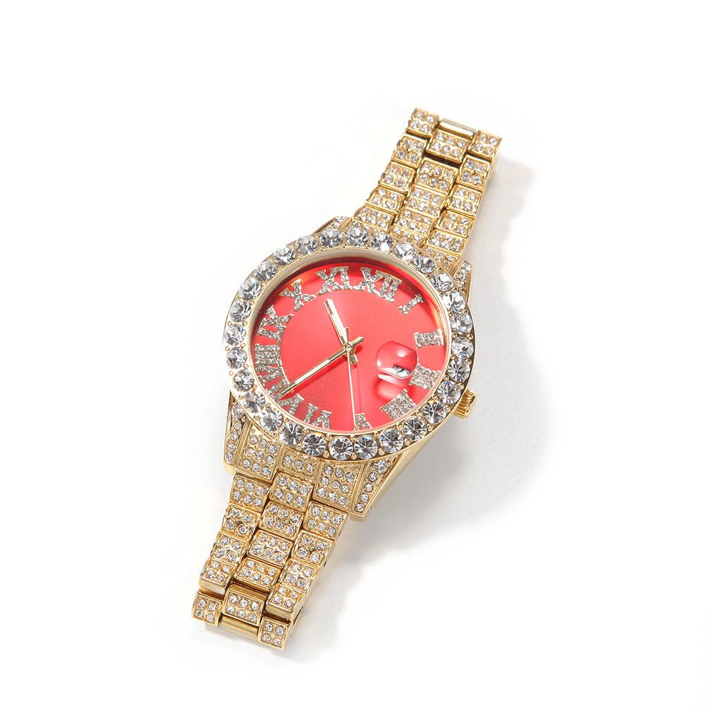 Full Diamond Roman Numeral Diamond Watch - TONGSHOP