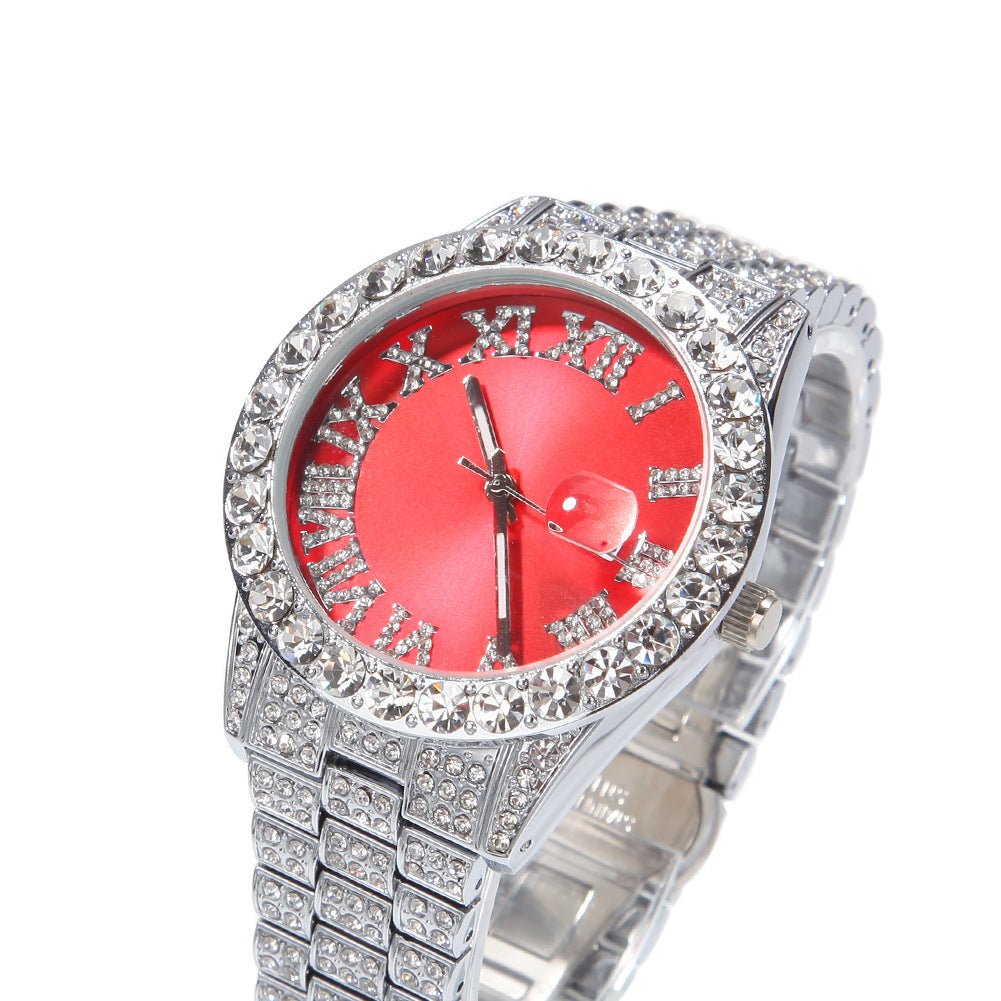 Full Diamond Roman Numeral Diamond Watch - TONGSHOP
